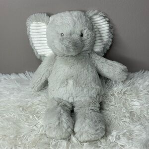 Carter's Plush Elephant Lovey | Soft Light Gray with Ribbed Ears